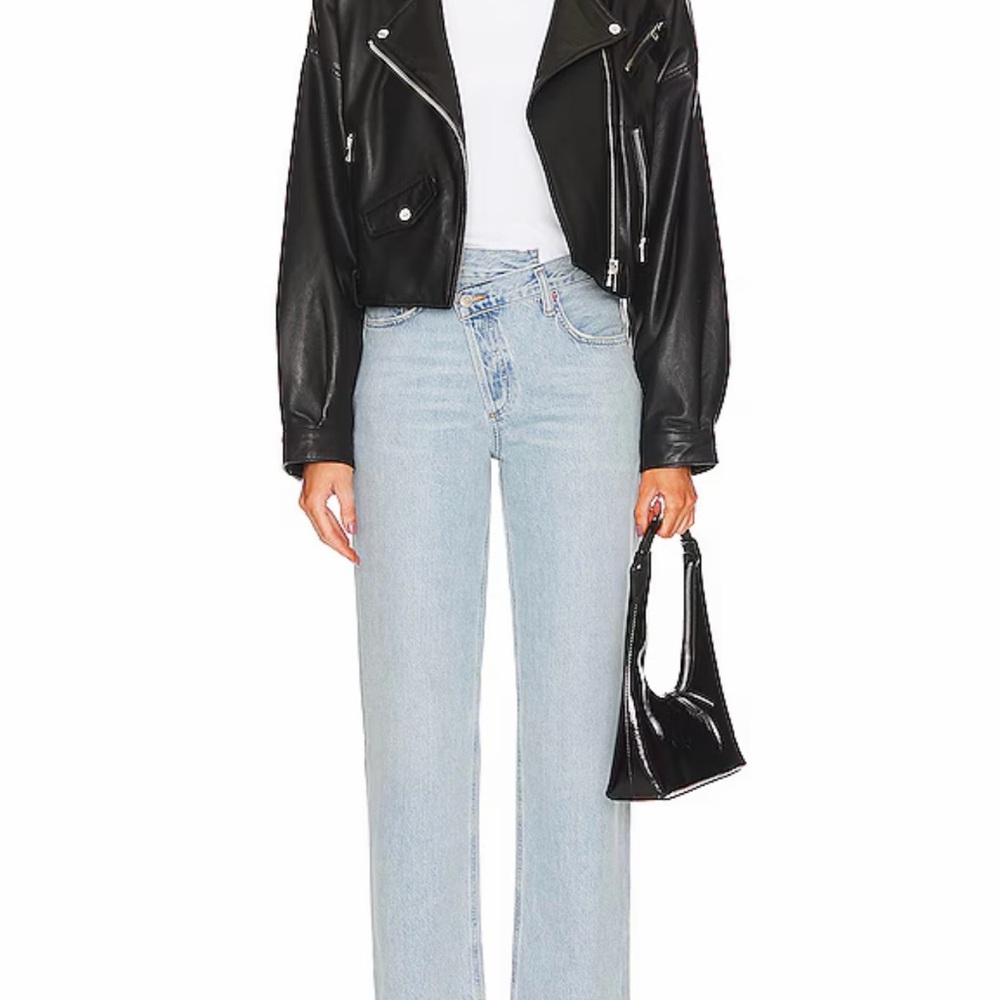 AGOLDE Criss Cross High Rise Straight Jeans Light Wash Denim | Size 23